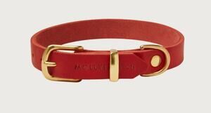 Molly and Stitch Butter Leather Dog Collar Chili Red New XXL